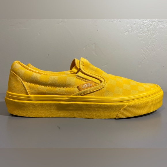 Vans Classic Slip-On Men Size 6 Women Size 7.5 Spectra Yellow Checkerboard - Picture 3 of 9